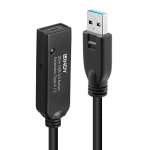 USB-kaabel Lindy USB-A - USB-A 20 m Black (43375)