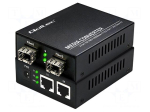 Converter | DC socket,RJ45 socket x2,SFP x2 | black | metal