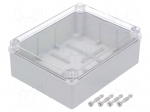 Enclosure: multipurpose | X: 190mm | Y: 240mm | Z: 90mm | grey | IP65