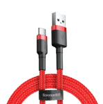 Baseus Cafule datu pārraides un uzlādes vads | USB-A uz USB-C | 15W | 0.5m | sarkans