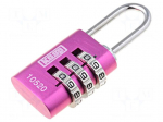 Padlock | Kind: shackle,combination code | A: 22mm | C: 3mm | B: 20mm