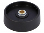 Knob | without pointer | polyamide | &Oslash;shaft: 6mm | &Oslash;50x16mm | black