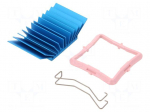 Heatsink: extruded | grilled | BGA | blue | L: 33mm | W: 33mm | H: 12.5mm