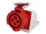 Connector: AC supply 3-phase | socket | female | 32A | 400VAC | IP67