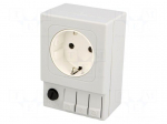 F-type socket | 250VAC | 6.3A | IP20 | DIN | 92x62x48mm