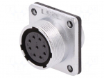 WS | socket | female | PIN: 9 | flange (4 holes),for panel mounting