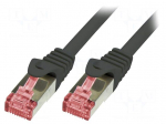Patch cord | S/FTP | 6 | stranded | Cu | LSZH | black | 10m | 27AWG