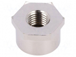 Nut | with earthing | M12 | brass | nickel | 24mm | -70&divide;200&deg;C | Pitch: 1,5