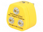 Earthing plug | ESD | Features: three10mm male press studs | 1M&Omega;