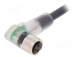 Connection lead | M8 | PIN: 3 | angled | 10m | plug | 60VAC | 4A | -25&divide;80&deg;C