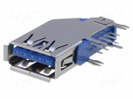 Connector: USB A | socket | THT | side,angled 90&deg; | USB 3.0
