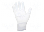 Protective gloves | Size: L | ESD | nylon,polyurethane | white | <100M&Omega;