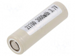 Re-battery: Li-Ion | 21700 | 3.6V | 3000mAh | &Oslash;21.2x70.3mm | 35A