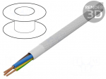 Wire | H03VV-F,OMY | 3G0.75mm2 | round | stranded | Cu | PVC | textile