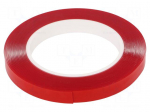 Tape: fixing | W: 12mm | L: 5.5m | Thk: 1mm | double-sided | acrylic