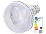 LED lamp | white warm | E27 | 230VAC | 345lm | P: 4W | 36&deg; | 2700K