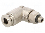 Push-in fitting | angled | -0.99&divide;20bar | nickel plated brass