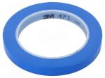 Tape: marking | blue | L: 33m | W: 12mm | Thk: 0.13mm | 2.5N/cm | 130%