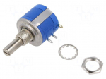 Potentiometer: shaft | multiturn | 1k&Omega; | 2W | &plusmn;5% | 6.3mm | linear | &Oslash;: 22mm