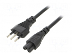 Cable | 3x0.75mm2 | CEI 23-50 (L) plug,IEC C5 female | PVC | 1.8m