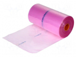 Protection bag | ESD | L: 250m | W: 500mm | Thk: 90um | polyetylene | pink