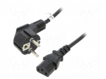 Cable | 3x0.75mm2 | CEE 7/7 (E/F) plug angled,IEC C13 female | PVC