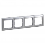 PLAQUE 4 POSTES HORIZ. ALU