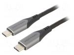Cable | USB 3.1 | USB C plug,both sides | 0.5m | black | Cu,tinned | PVC