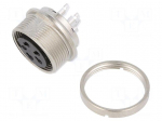 Connector: M16 | socket | female | PIN: 4 | 6A | 150V | soldering | straight