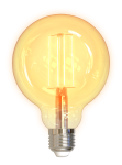 DELTACO SMART HOME LED filament lamp, E27, WiFI 2.4GHz, 5.5W, 470lm, dimmable, 1800K-6500K, 220-240V, white  SH-LFE27G95