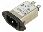 Connector: AC supply | socket | male | Inom: 6A | Ir: 2&divide;5uA | 250VAC | 1M&Omega;