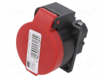 Connector: AC supply | socket | 2P+PE | 250VAC | 16A | black,red | PIN: 3