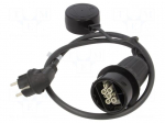 EMobility: cable | 1x0.5mm2,3x2.5mm2 | 230VAC | 1.8kW | IP44 | 0.96m | 8A