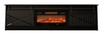 RTV GRANERO + fireplace cabinet 200x56.7x35 black/black gloss