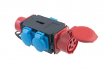 Distribution board 1x16A/5p 3x230V input plug 16A/5p IP44