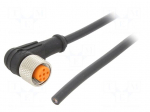 Cable: for sensors/automation | M12 | PIN: 4 | angled | 2m | plug | 250VDC