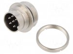 Connector: M16 | socket | male | PIN: 6 | 5A | 250V | soldering | straight