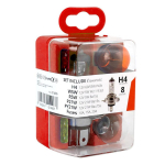 Autolambid, Mootorratta ja traktori valgustid // Auto LED-pirnid ja komplektid // Zestaw żar&oacute;wek i bezpiecznik&oacute;w zasobnik 8 szt h4 amio-01496