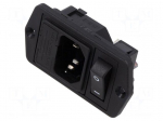 Connector: AC supply | socket | male | 10A | 250VAC | C14 (E) | IEC 60320