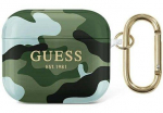 Headphone case Guess Apple AirPods 3 cover Camo Collection Green on Black