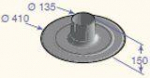 Water tightness plate D125 (flat roof), CX51