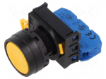 Switch: push-button | 22mm | Stabl.pos: 1 | NO | yellow | none | IP65 | flat