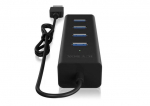 Routers Raidsonic  4 port USB 3.0 hub IB-HUB1409-U3 Black