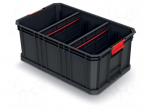 Container: cuvette | with partitions | black | 520x329x210mm | 50kg