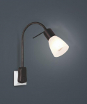 Levisto LED spot with plug matt black gaismeklis