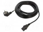 Cable | CEE 7/7 (E/F) plug angled,IEC C13 female | PVC | Len: 10m