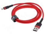 Cable | High Speed,USB 2.0 | 1m | red | textile | 2.4A