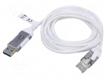 Cable | slim,USB 3.0 | RJ45 plug,USB A plug | nickel plated | 2m