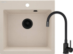 Granite sink with 1-bowl faucet