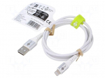 Cable | USB 2.0 | Apple Lightning plug,USB A plug | 1m | white | 60W